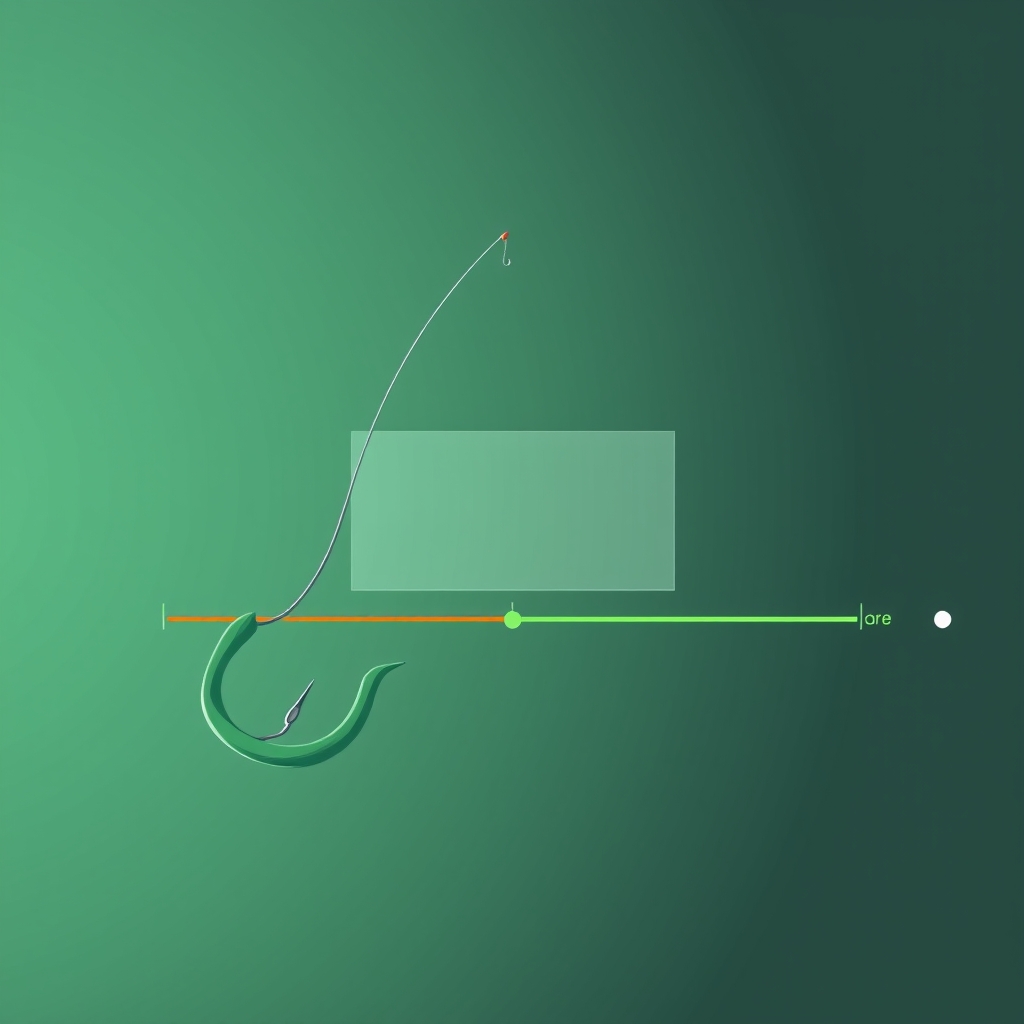 a fishing hook catching the first frame of a video timeline, the opening segment highlighted