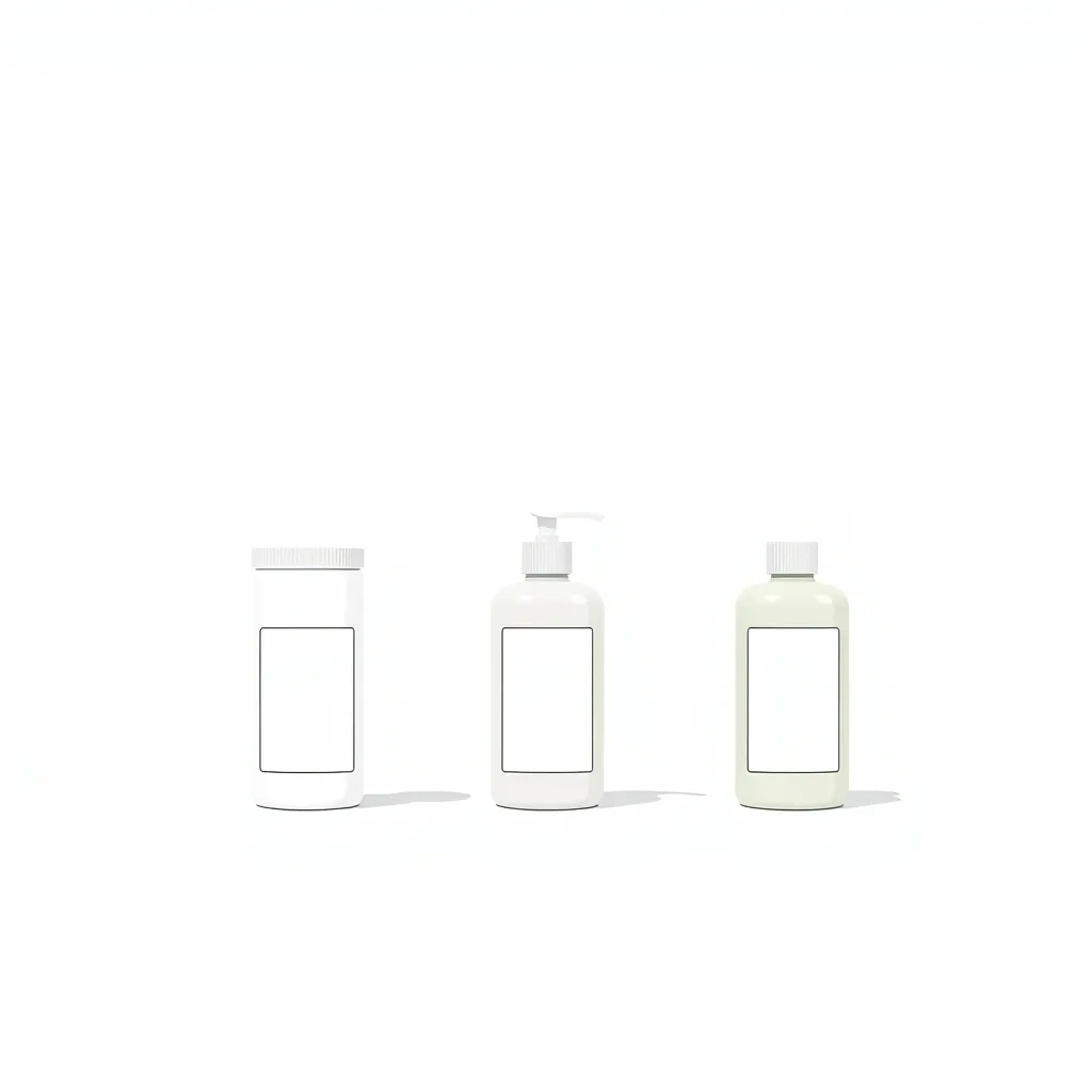 Three small products lined up on a table ready to be filmed