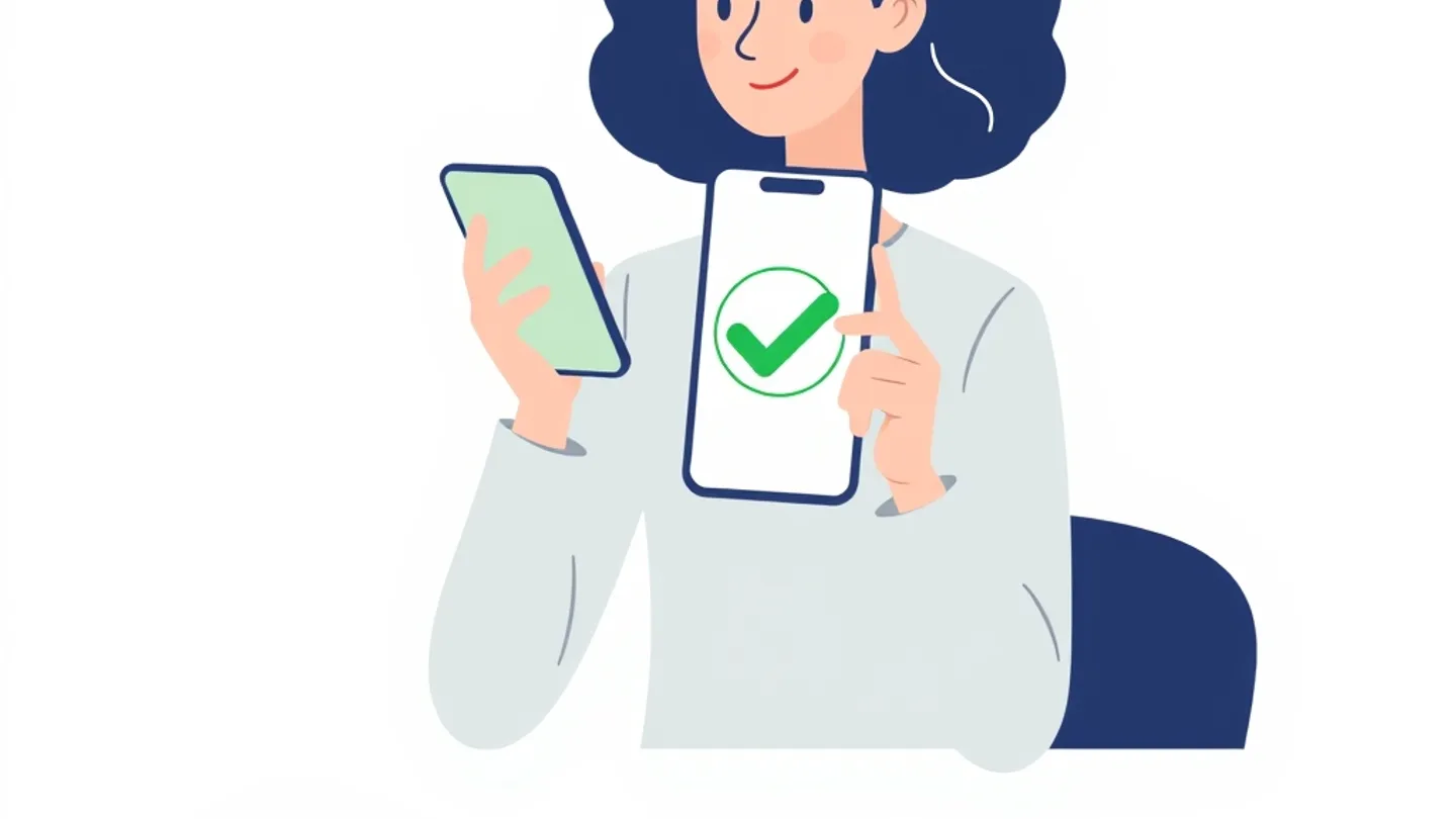 A creator completing account verification on a phone showing a green confirmation tick